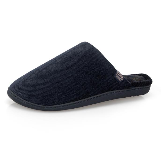 Isotoner® Mens Soft Cord Mule Slipper Navy Extra Image 2